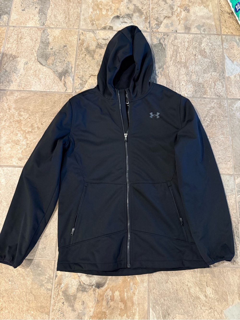 Under Armour Youth Black Full-Zip Hooded Jacket size XL